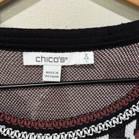 Chico's Marrakesh Leaf Jaquard Pullover Sweater NWT - Picture 6 of 8